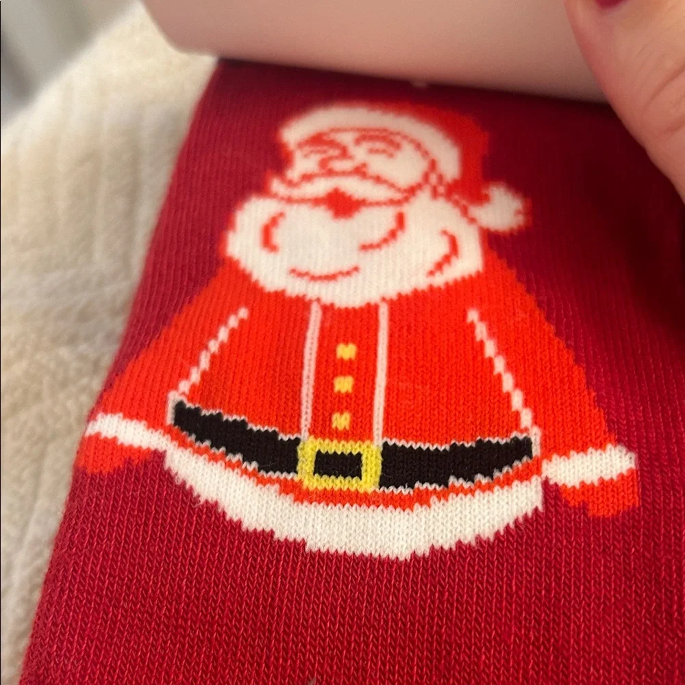 2 Pair Santa and Snowmen Red and Blue Holiday Crew Socks Size 4-10